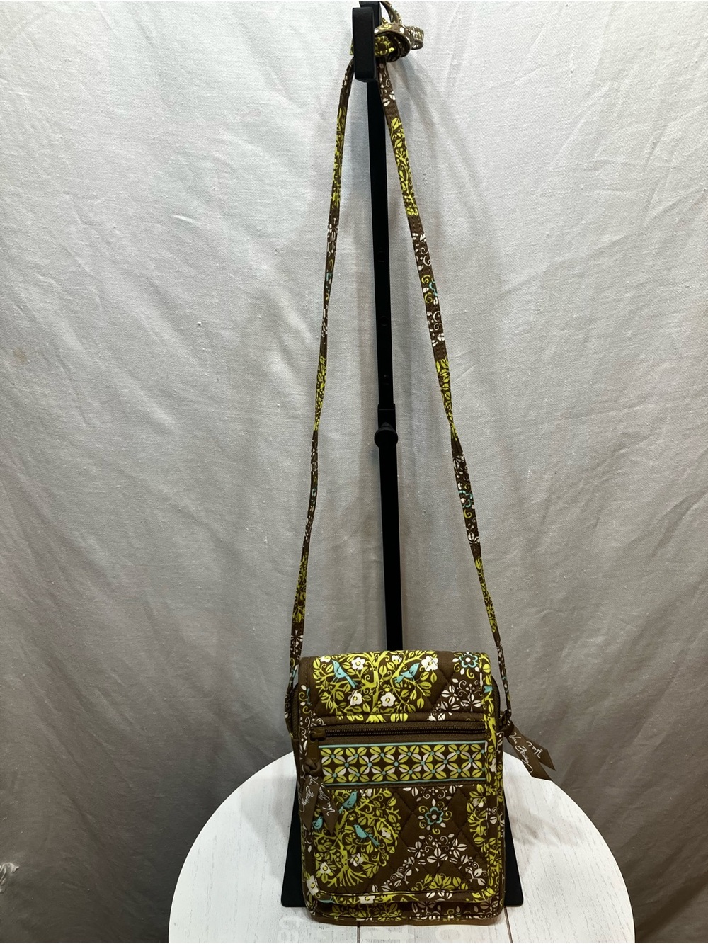 Vera Bradley Mini Hipster Crossbody Bag Brown Yellow Teal